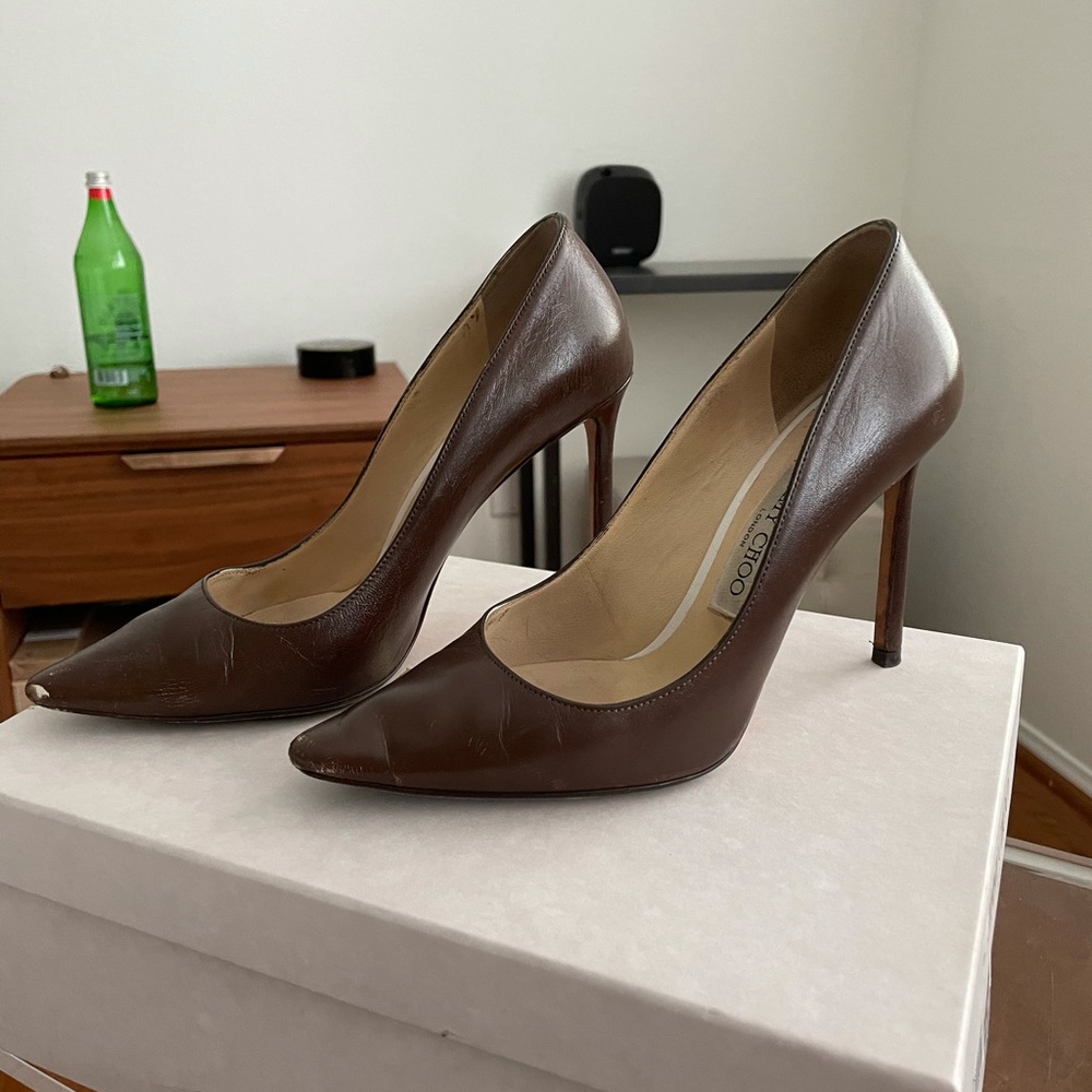 Jimmy Choo Leather Stiletto Brown